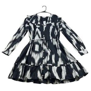 Maurices NWT V-Neck Shirt Dress S – Black White Silver, Lined, Women’s